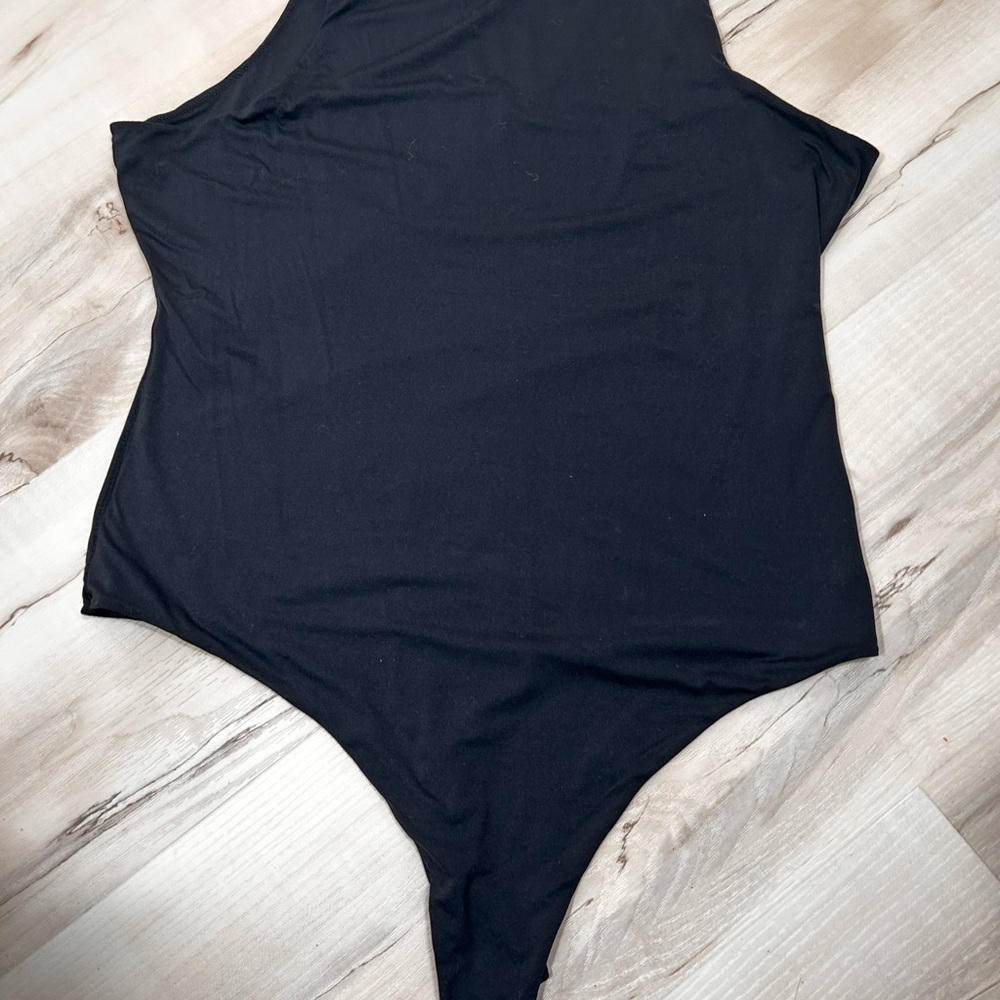 PUMIEY Women’s Black High Neck Sleeveless Bodysuit 2XL Stretch Thong Capsule - Picture 2 of 9